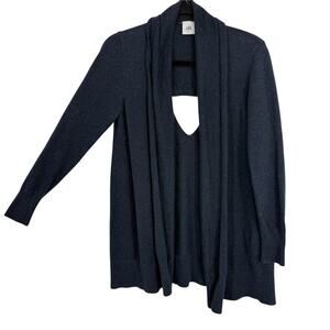 CAbi Victoria Open Front Cardigan Women size Small Blue Cut out Back #3360